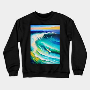 Surfer riding a Wave Crewneck Sweatshirt